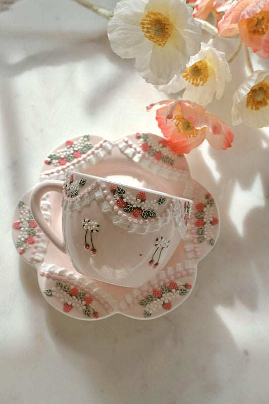 Toto. Strawberry Cup and Saucer