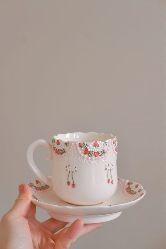 Toto. Strawberry Cup and Saucer