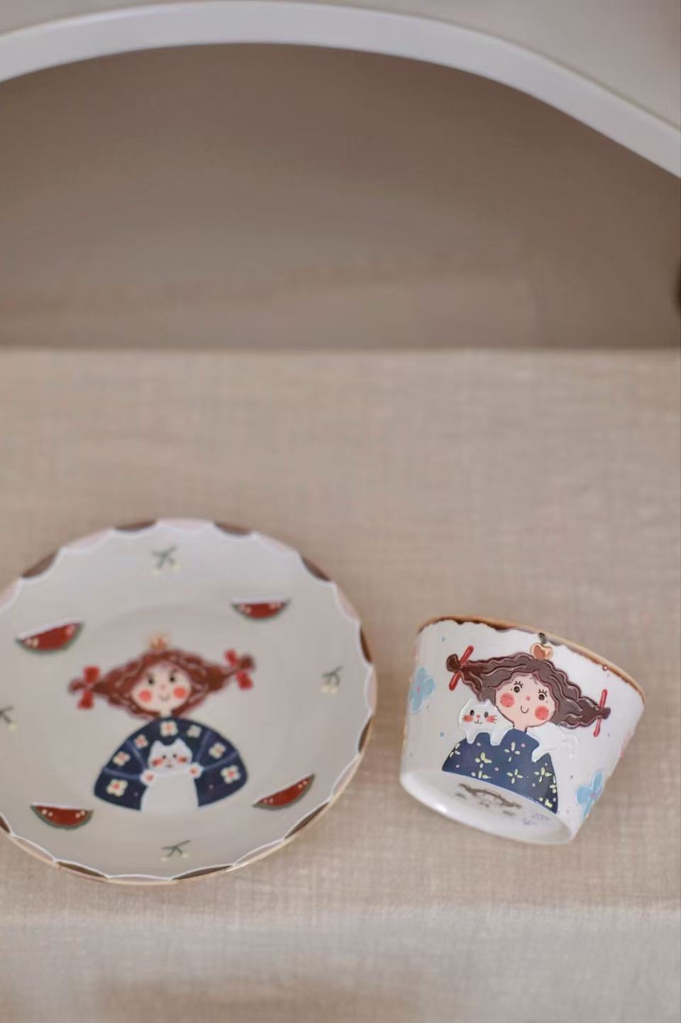 Pipi Girl Coffee cup and Saucers