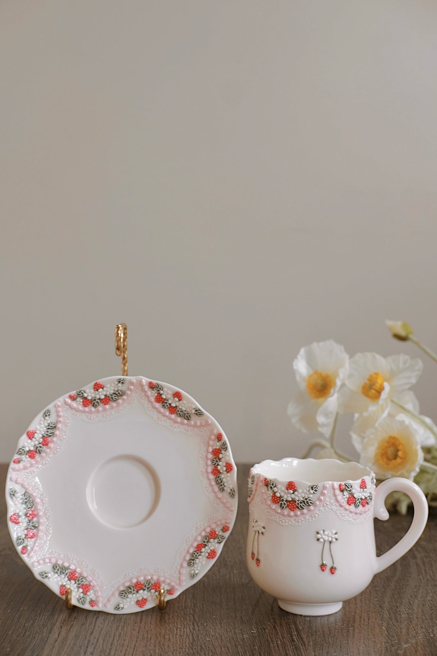 Toto. Strawberry Cup and Saucer