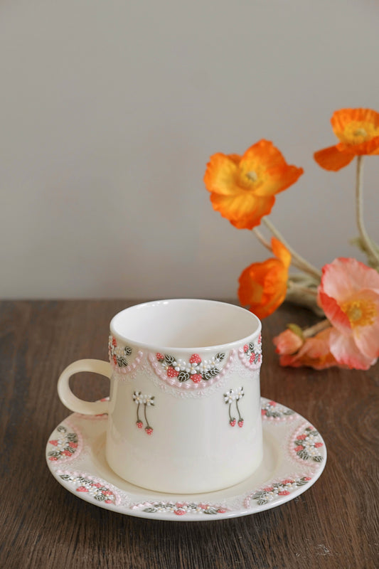 Toto. Strawberry Cup and Saucer