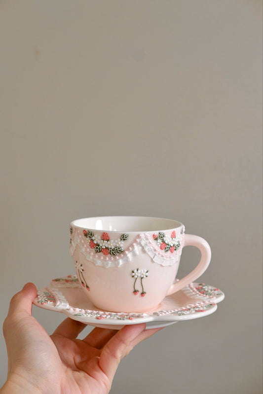 Toto. Strawberry Cup and Saucer