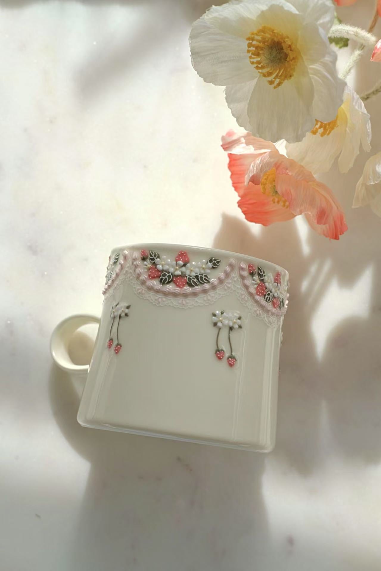 Toto. Strawberry Cup and Saucer