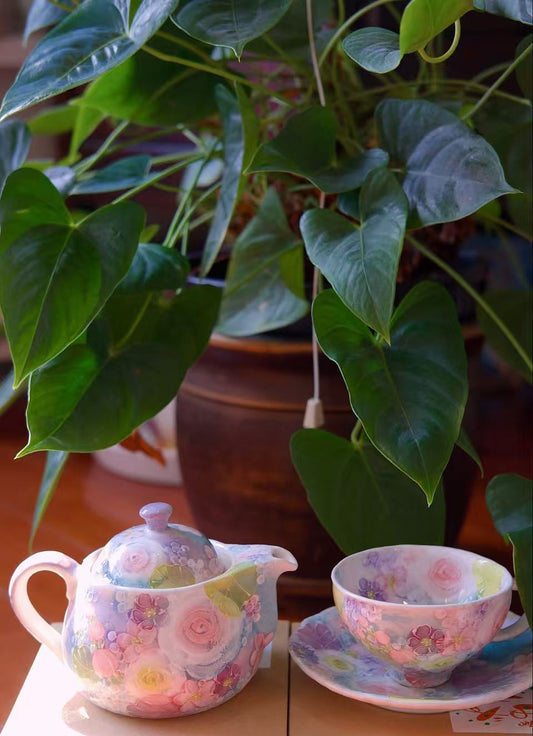 Yuzuriha Flower Coffee Cup Set