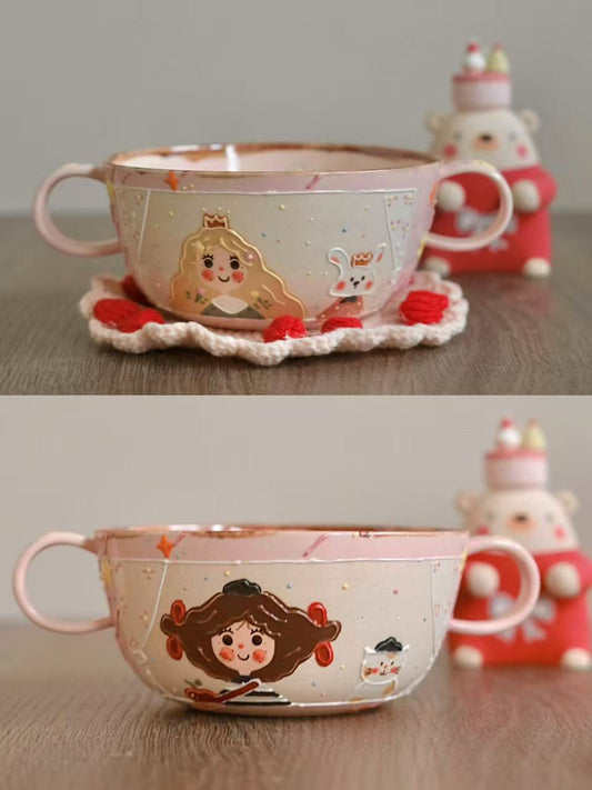 Double Sided Pipi Girl with Kitten and Bunny