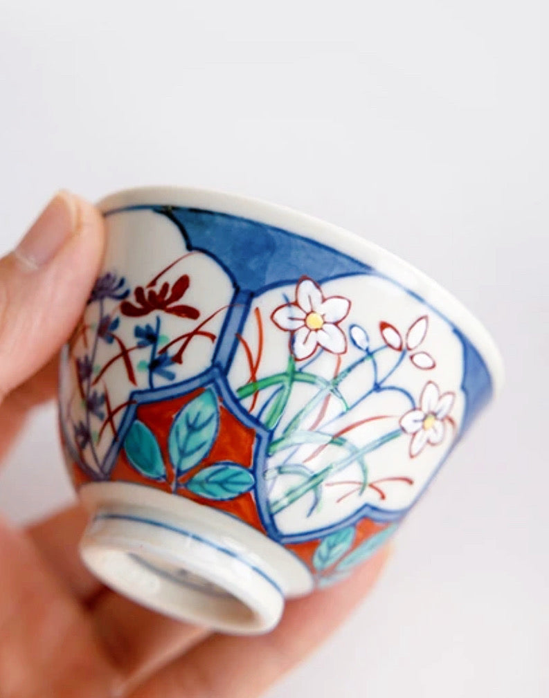 Arita Ware Handdraw Flower Teapot Set