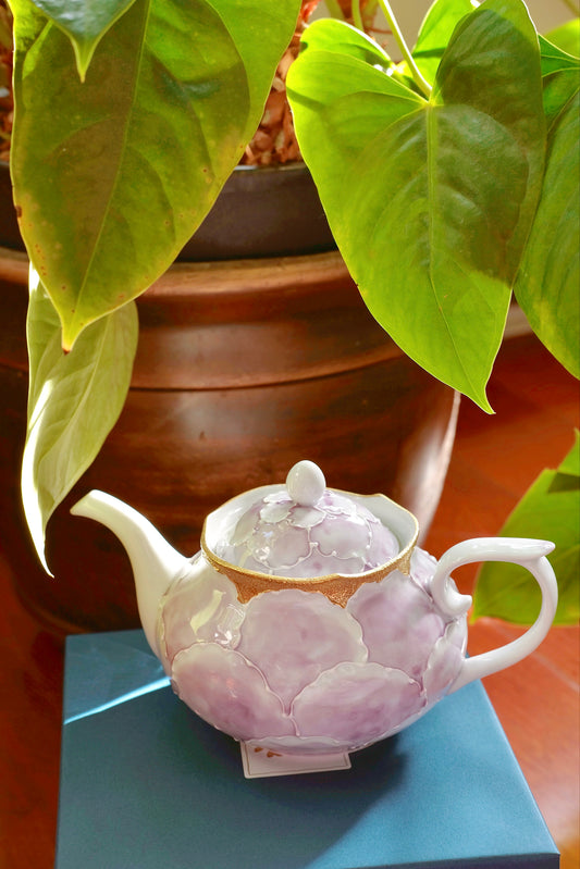 Arita Golden Purple Peony Pots