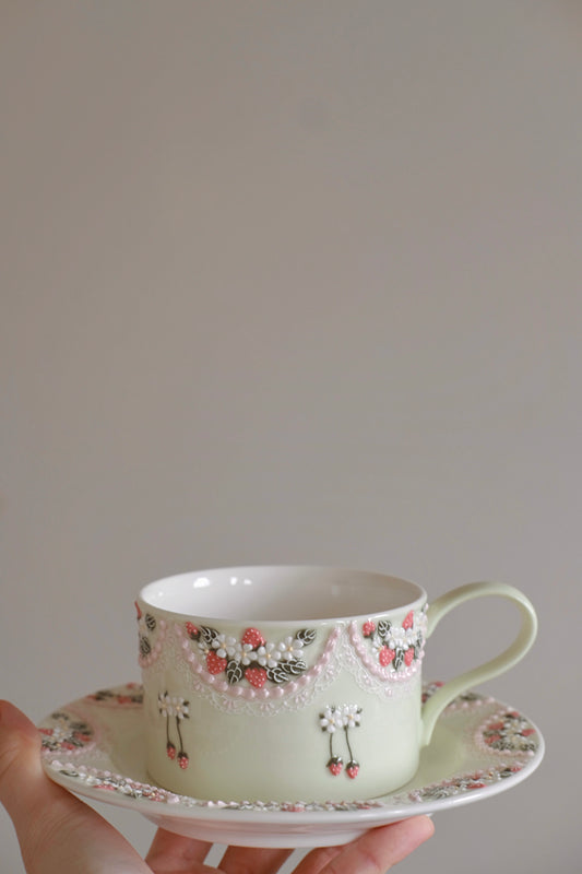 Toto. Strawberry Cup and Saucer
