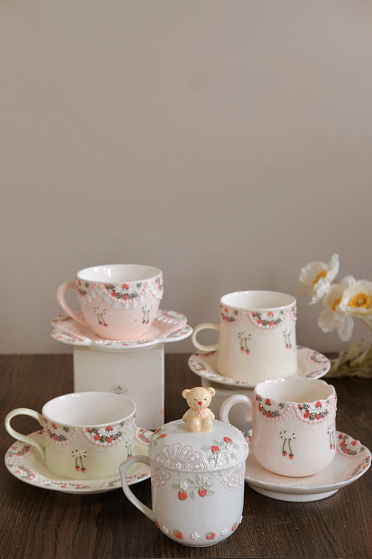 Toto. Strawberry Cup and Saucer