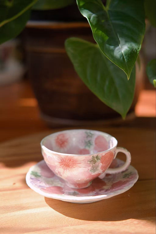 Yuzuriha Flower Coffee Cup Set