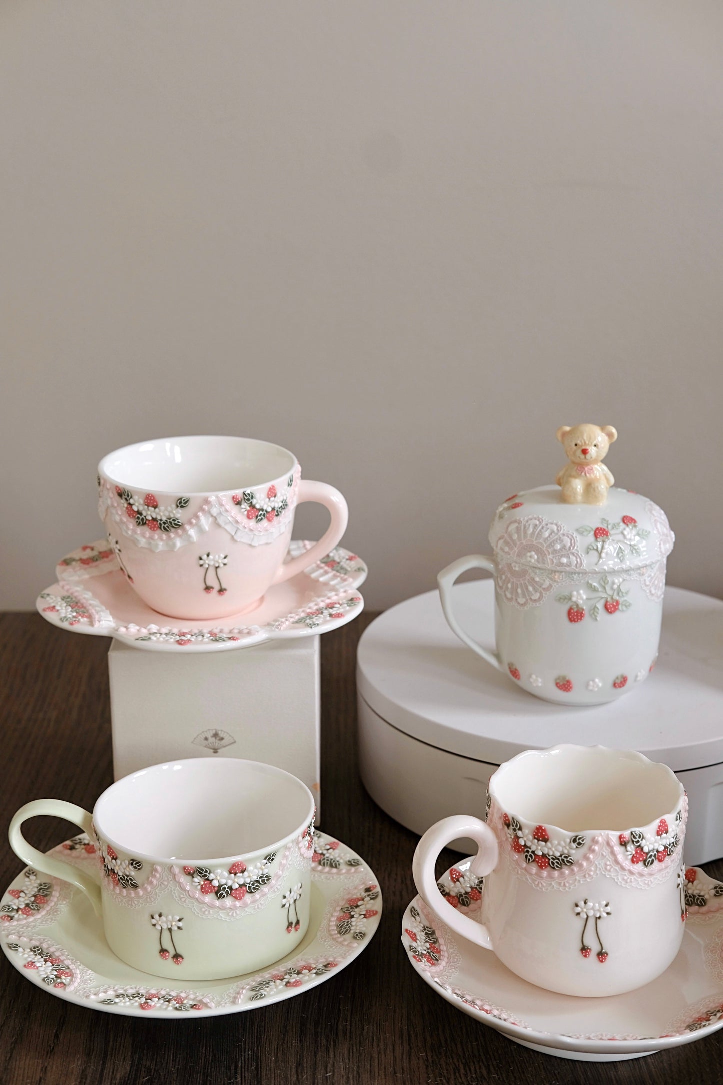 Toto. Strawberry Cup and Saucer