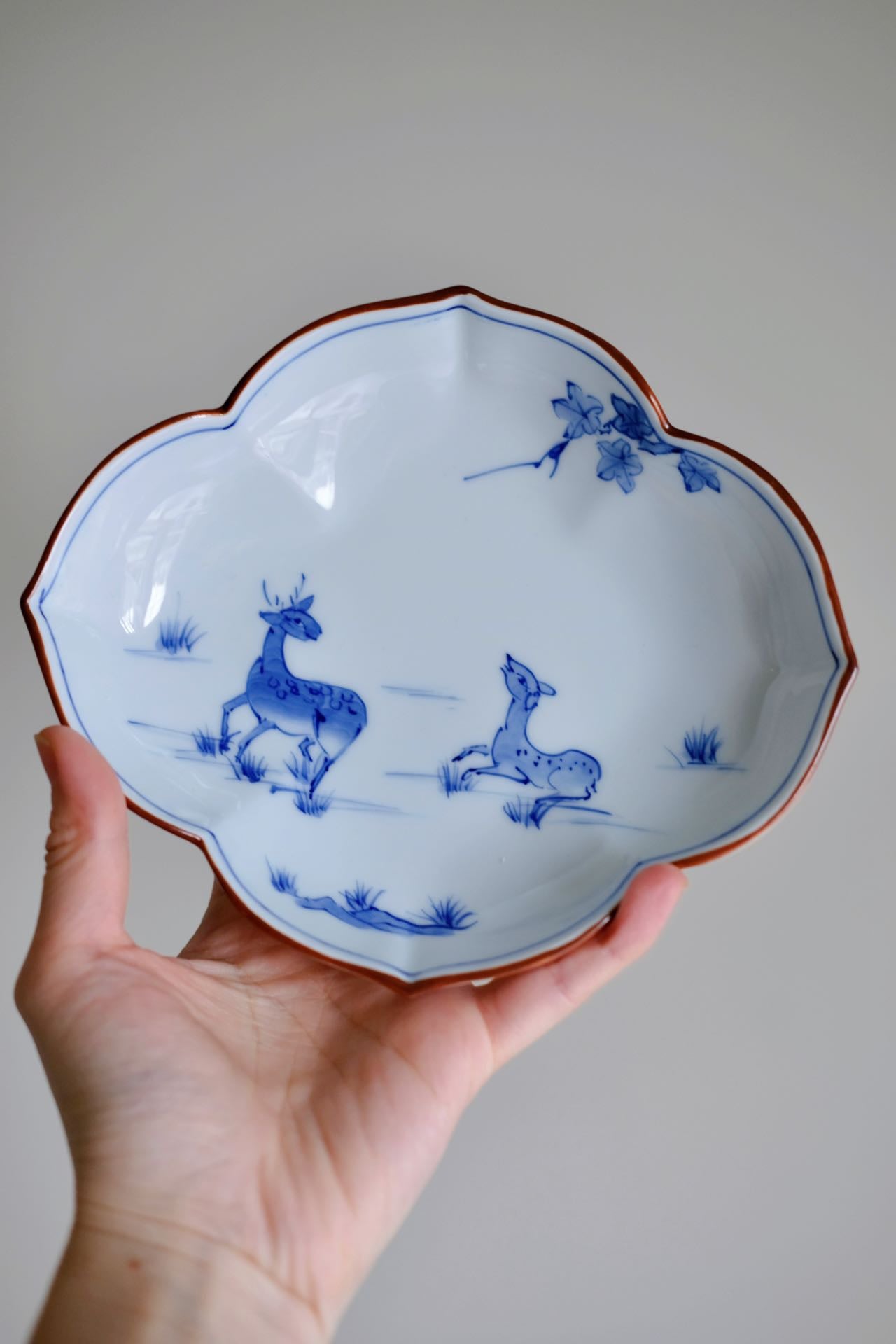Arita Ware Korin Kiln Hand Painted Deer Plate