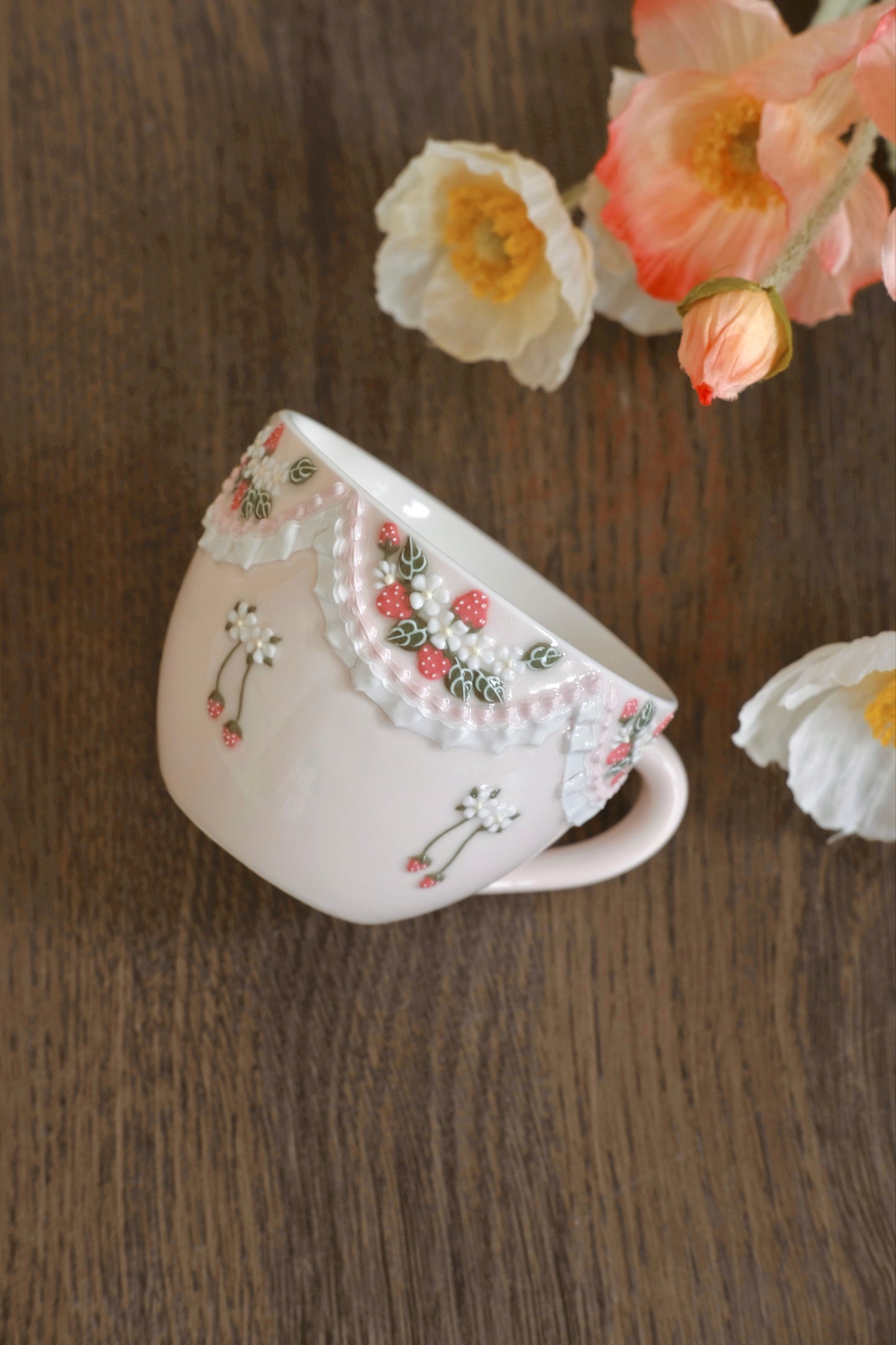Toto. Strawberry Cup and Saucer