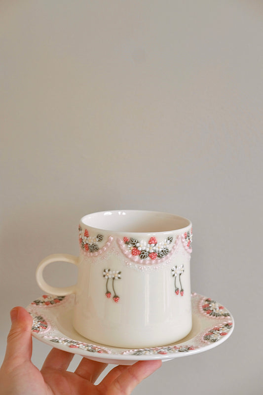 Toto. Strawberry Cup and Saucer