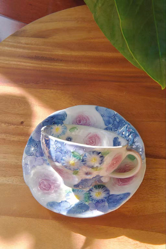 Yuzuriha Flower Coffee Cup Set