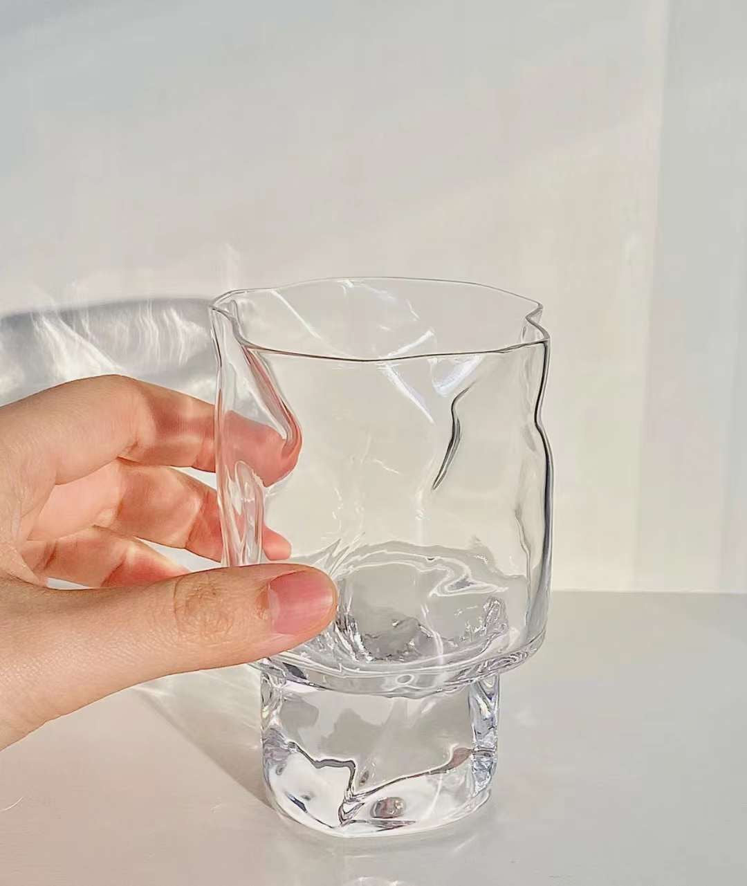 Crumple Wine Glass- Clear