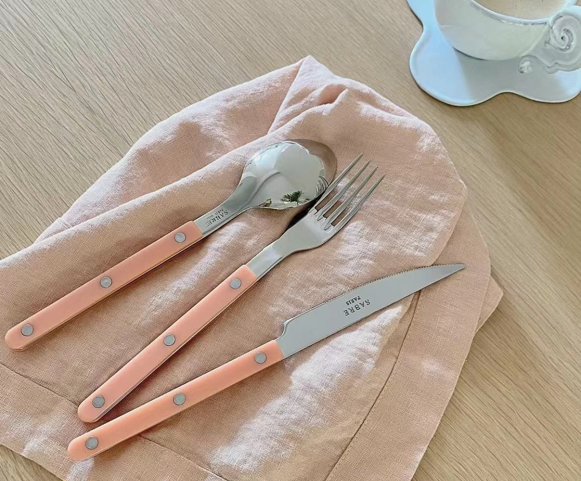 Sabre Bistrot Shiny Flatware - Nude Pink