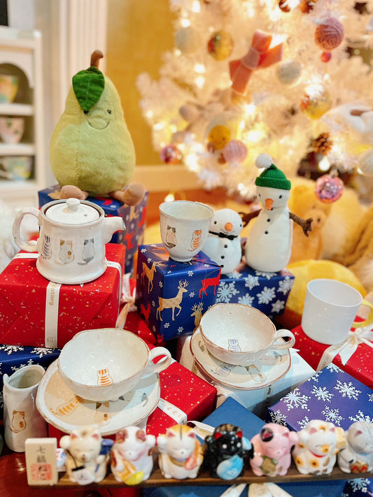 Seto Ware Cat Series - Teapot and Cups