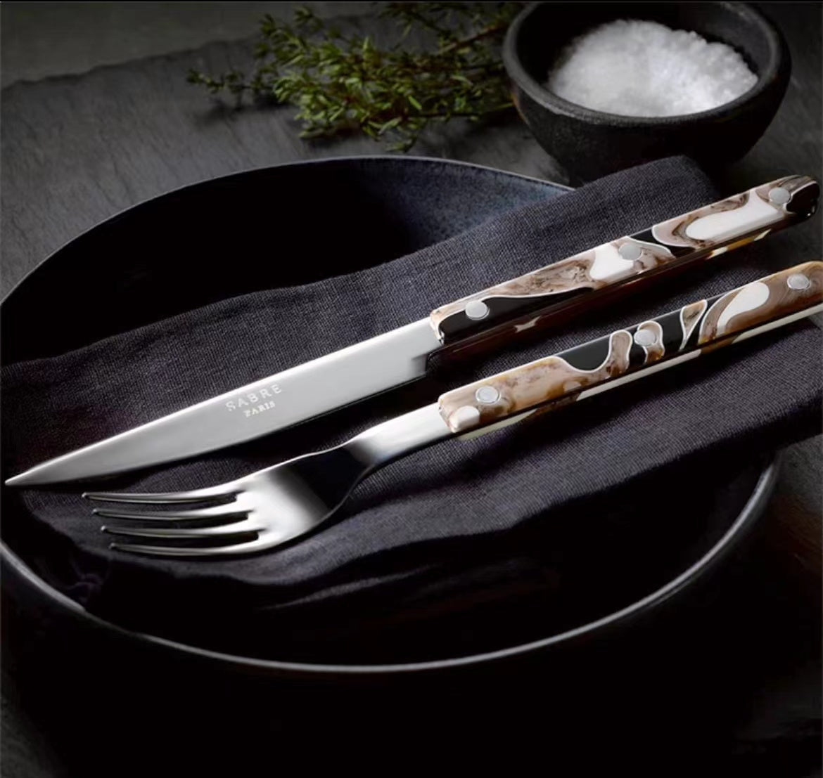 Sabre Paris Bistrot Flatware - Dune Black