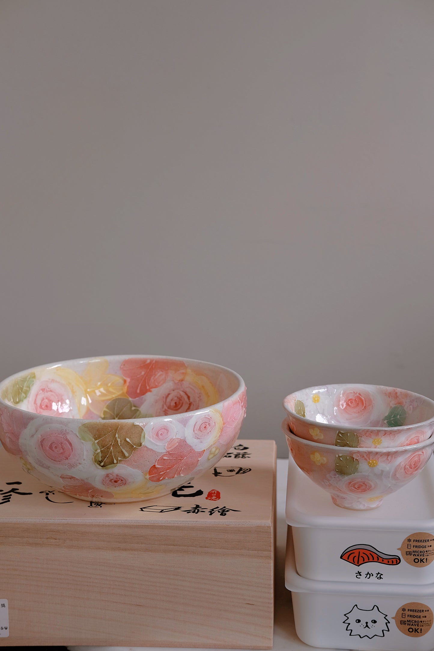 Yuzuriha Handmade Big Bowl in Pink Rose