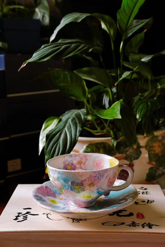 Yuzuriha Flower Coffee Cup Set