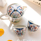 Arita Ware Handdraw Flower Teapot Set