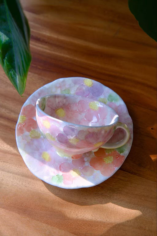Yuzuriha Flower Coffee Cup Set