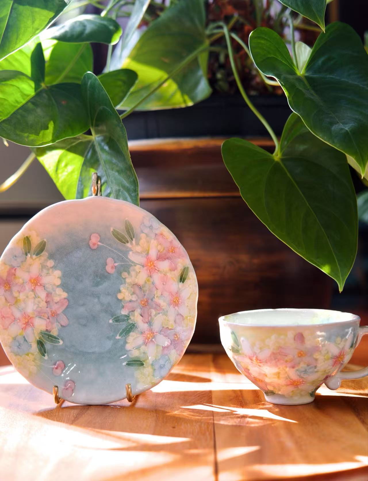 Yuzuriha Flower Coffee Cup Set (Gift box)