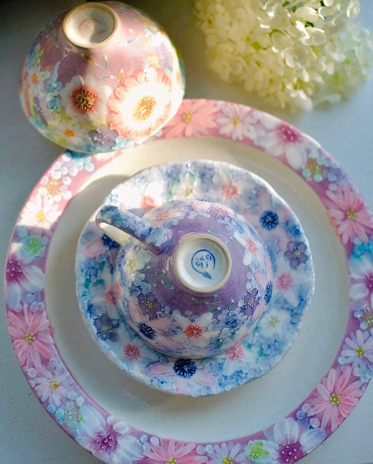 Yuzuriha Flower Scenery Plate