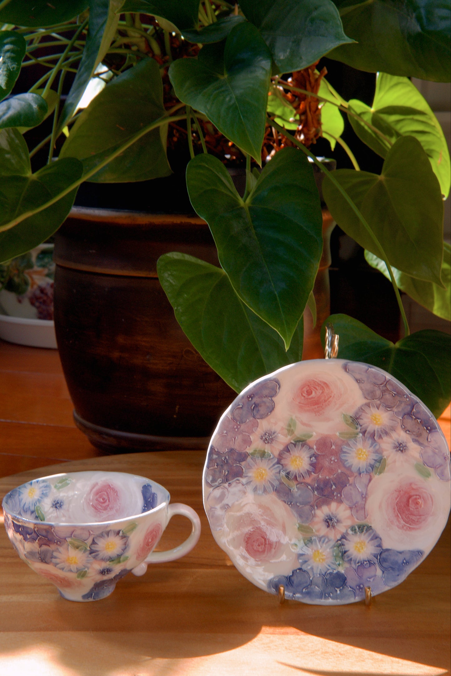 Yuzuriha Flower Coffee Cup Set