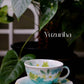 Yuzuriha Flower Coffee Mug with flowers