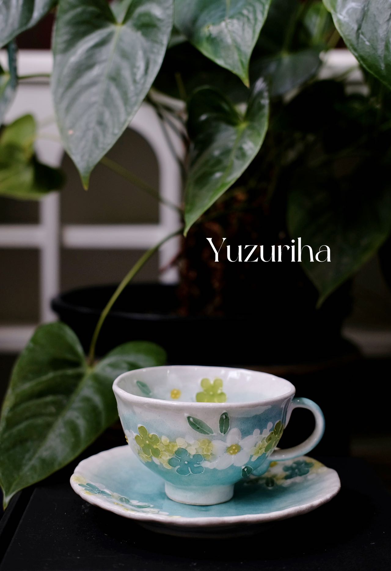 Yuzuriha Flower Coffee Mug with flowers