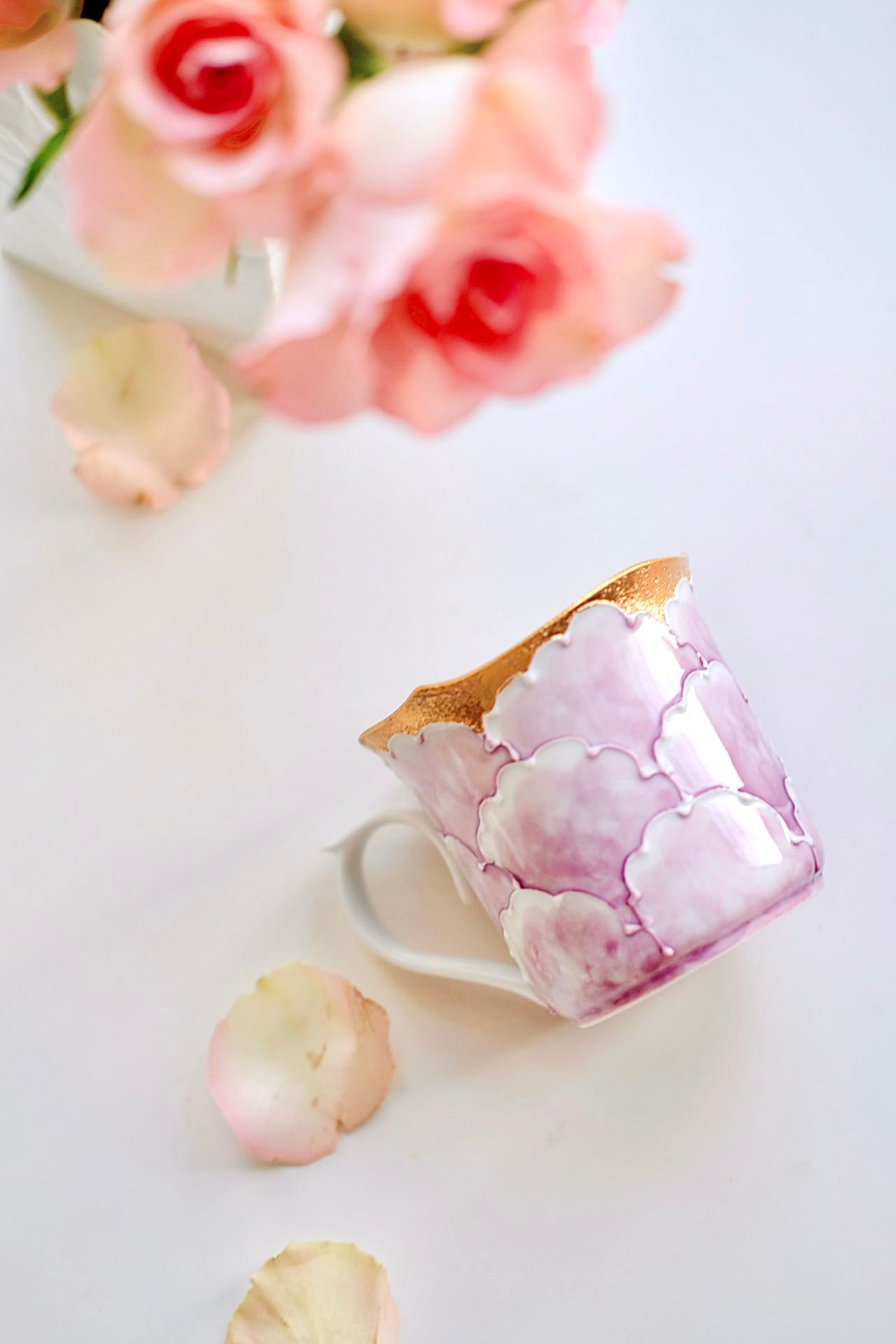 Arita Bunzan Kiln Peony Mug- Purple