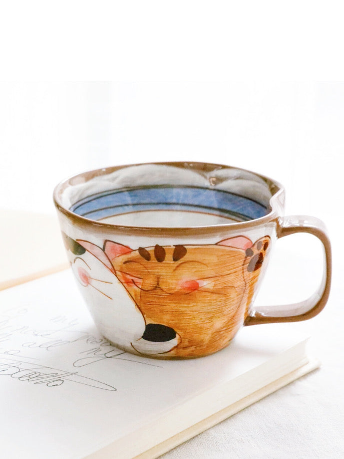 Arita Ware Kitten Cup in Blue