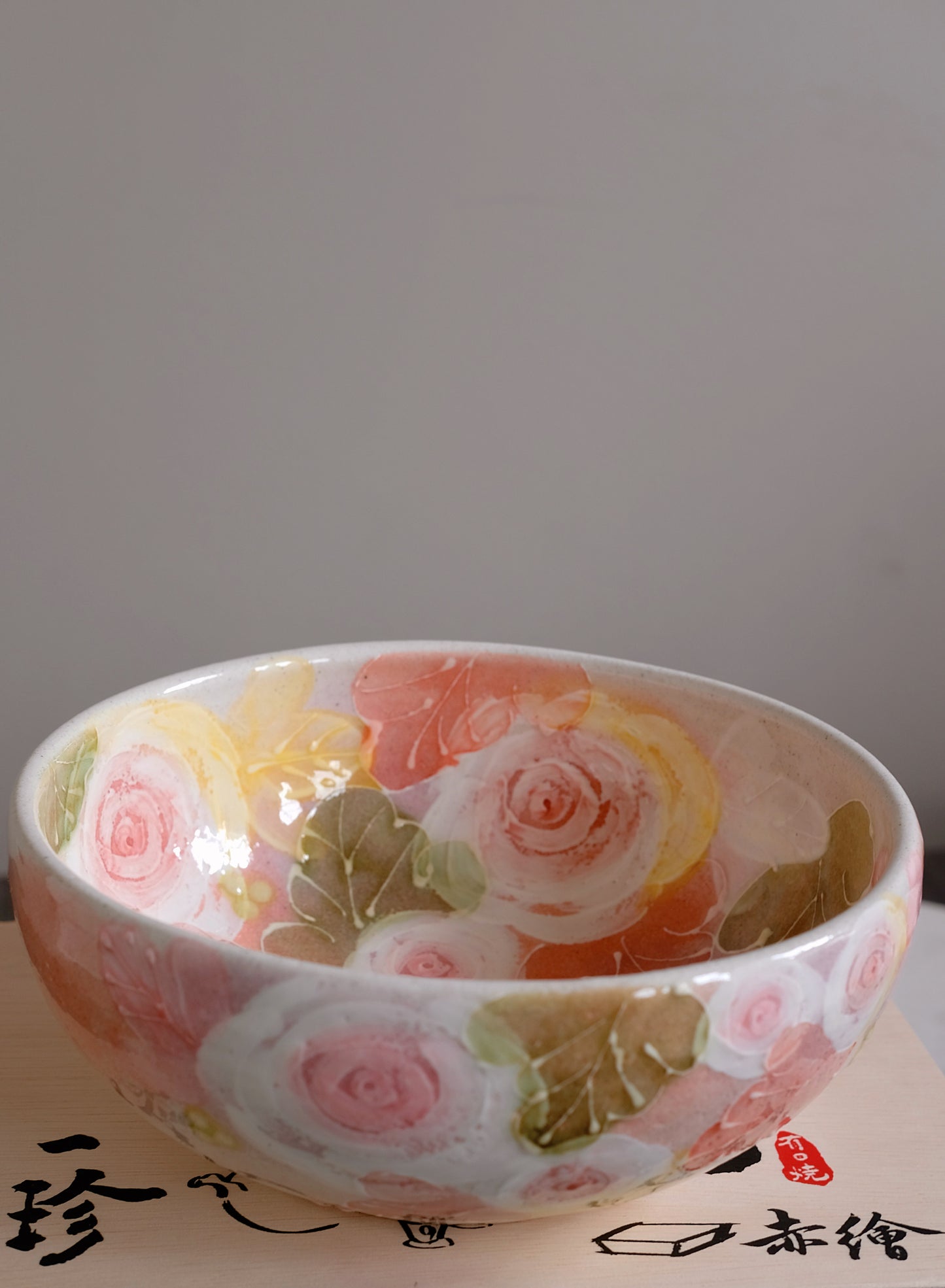 Yuzuriha Handmade Big Bowl in Pink Rose