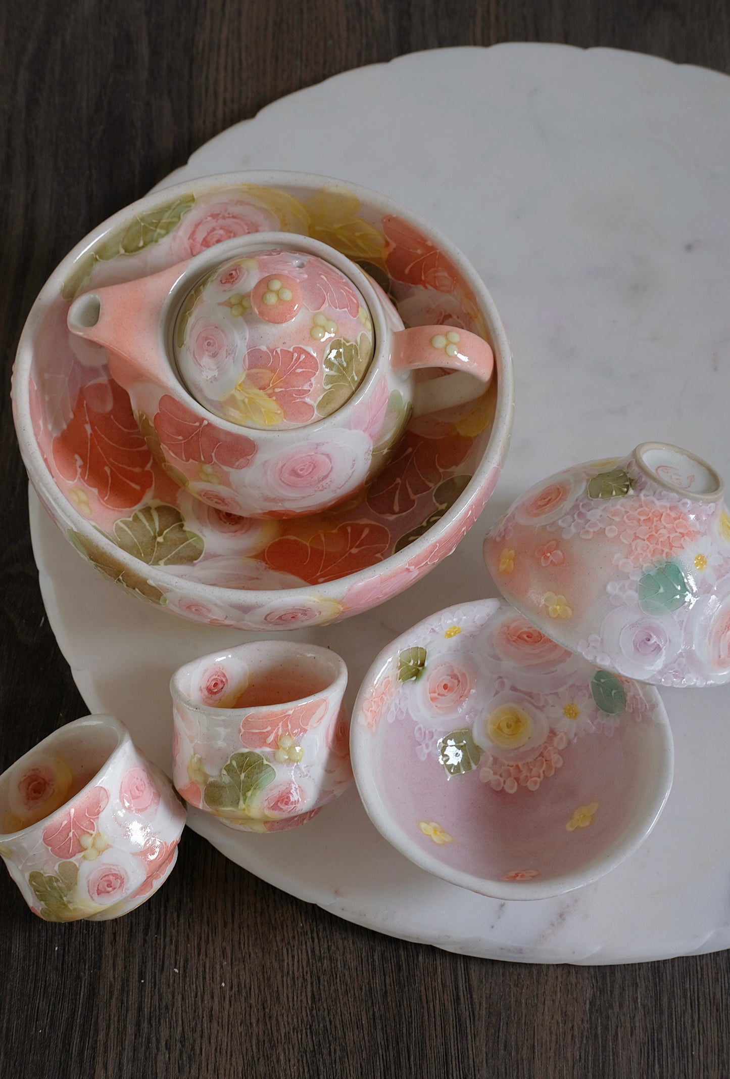 Yuzuriha Handmade Big Bowl in Pink Rose