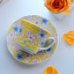 Arita Ware Artist Yellow Coffee Cup with Yellow Flower