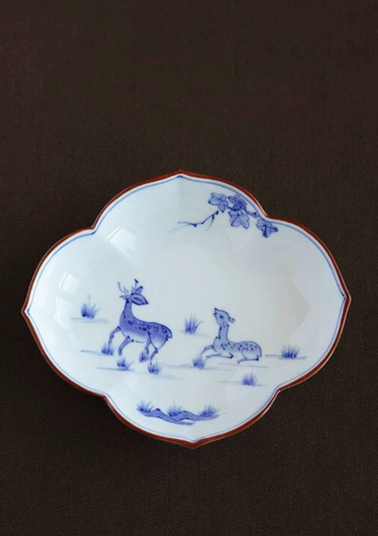 Arita Ware Korin Kiln Hand Painted Deer Plate