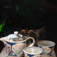 Arita Ware Handdraw Flower Teapot Set