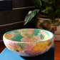 Yuzuriha Handmade Big Bowl in Green and Purple Flower