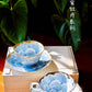 Aritayaki golden peony cups and saucers