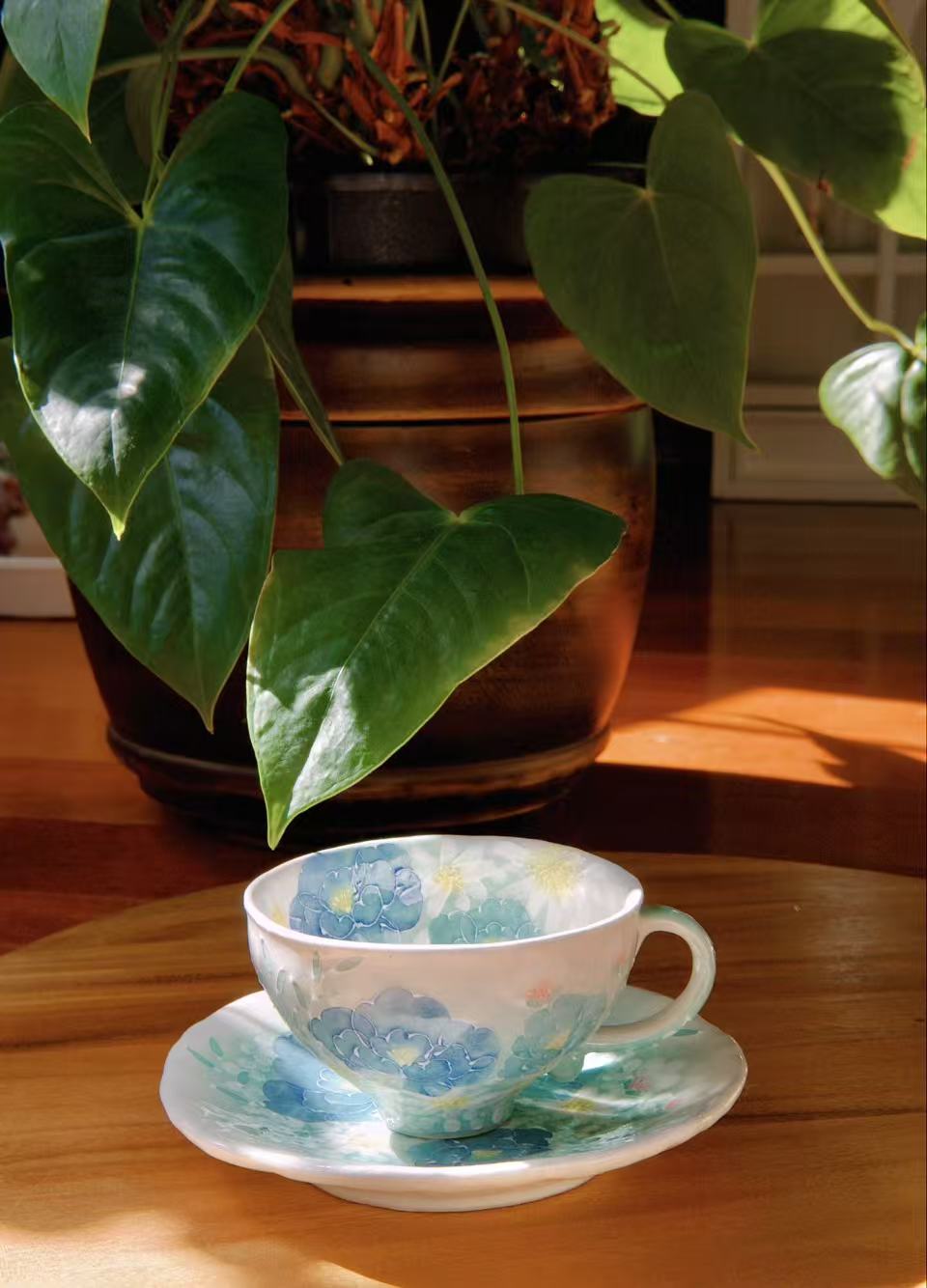 Yuzuriha Flower Coffee Cup Set