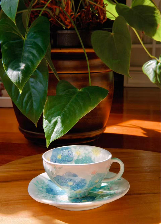 Yuzuriha Flower Coffee Cup Set