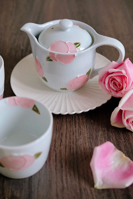 Arita Ware Hand Painted Peach Tea Set