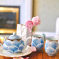 Arita Blue SilverfPeony Tea Cup