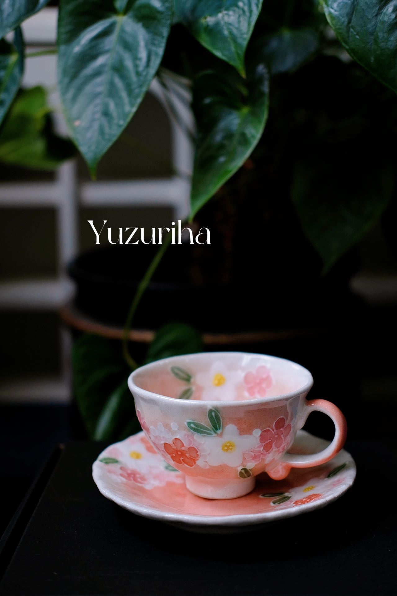 Yuzuriha Flower Coffee Mug with flowers