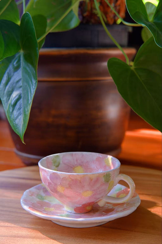 Yuzuriha Flower Coffee Cup Set