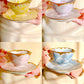 Aritayaki golden peony cups and saucers