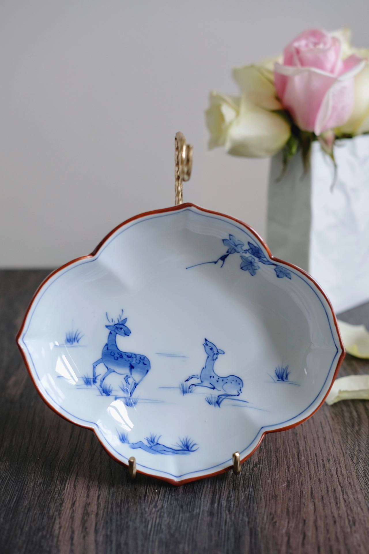 Arita Ware Korin Kiln Hand Painted Deer Plate