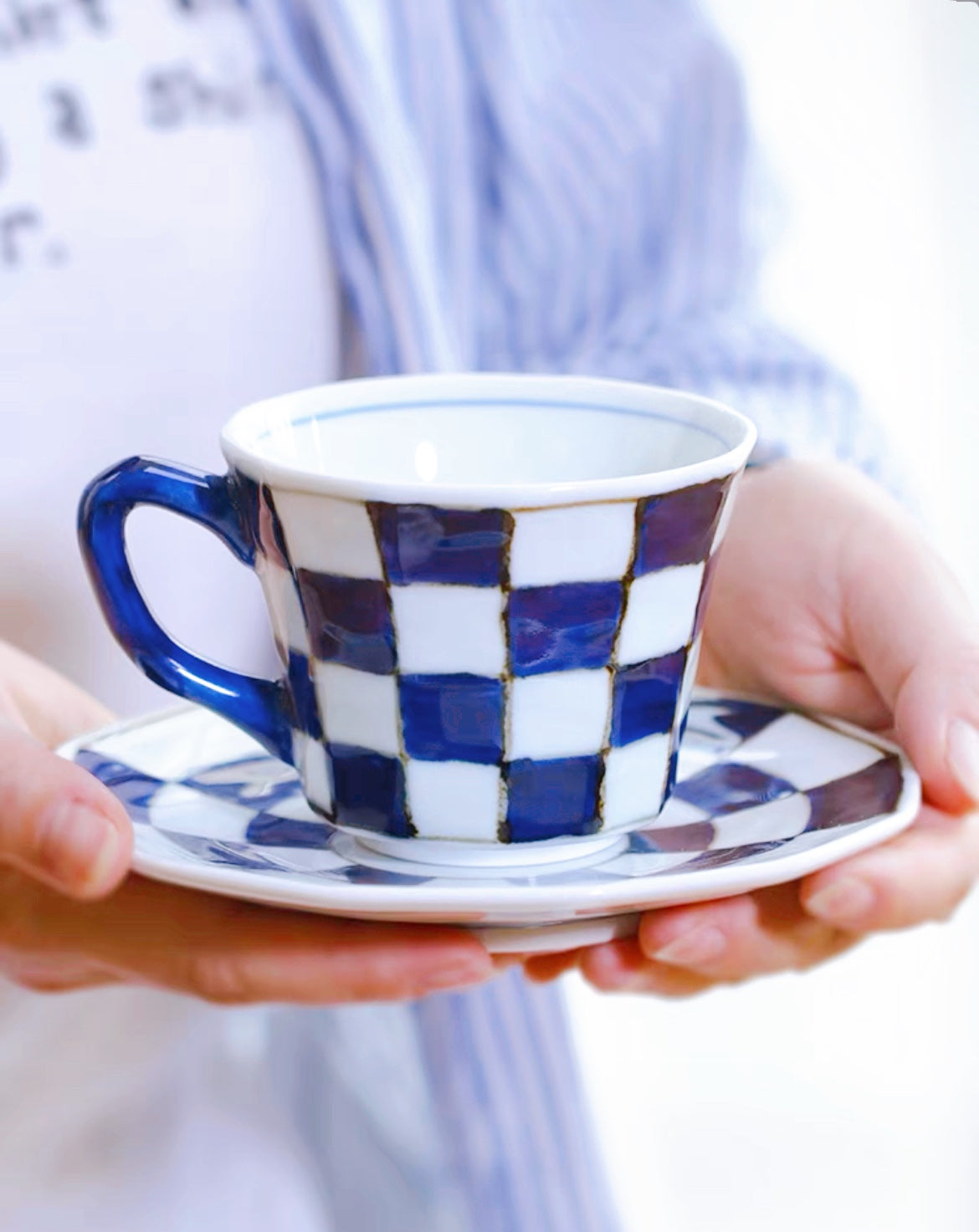 Arita ware Checkerboard Coffee Cup(Gift Box)